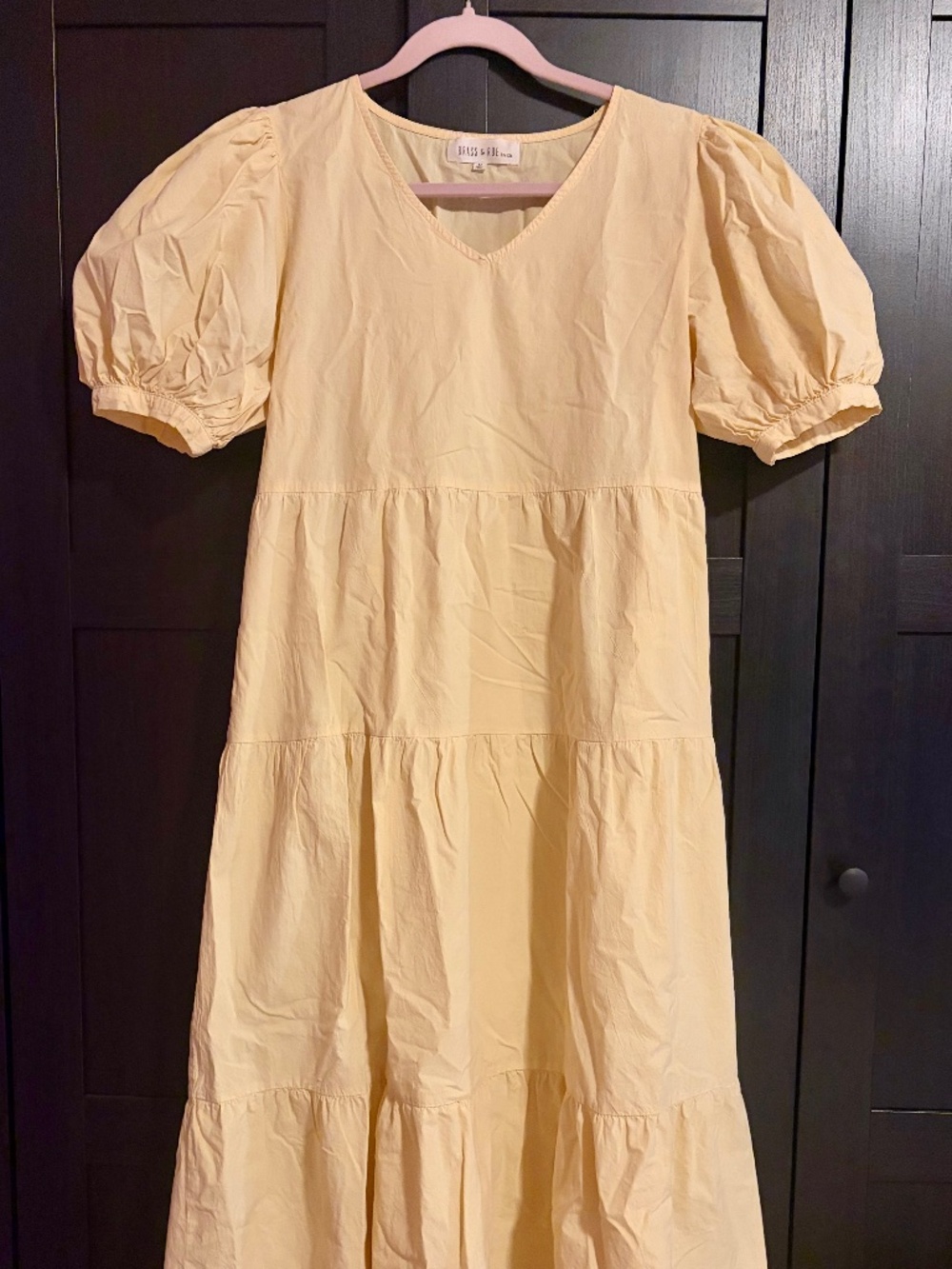 Butter Yellow Puffed Sleeve Dress